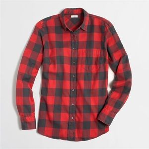 J.Crew Red Buffalo Check button down flannel, size XS